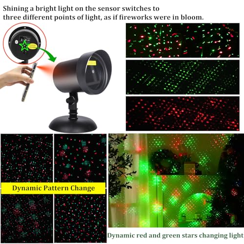Red & Green Stars Motion Laser Christmas Lights Projector S7738