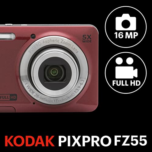 16MP Digital Camera 5X Optical Zoom 28mm Wide Angle 1080P Full HD Video 2.7" LCD (Blue) O299419