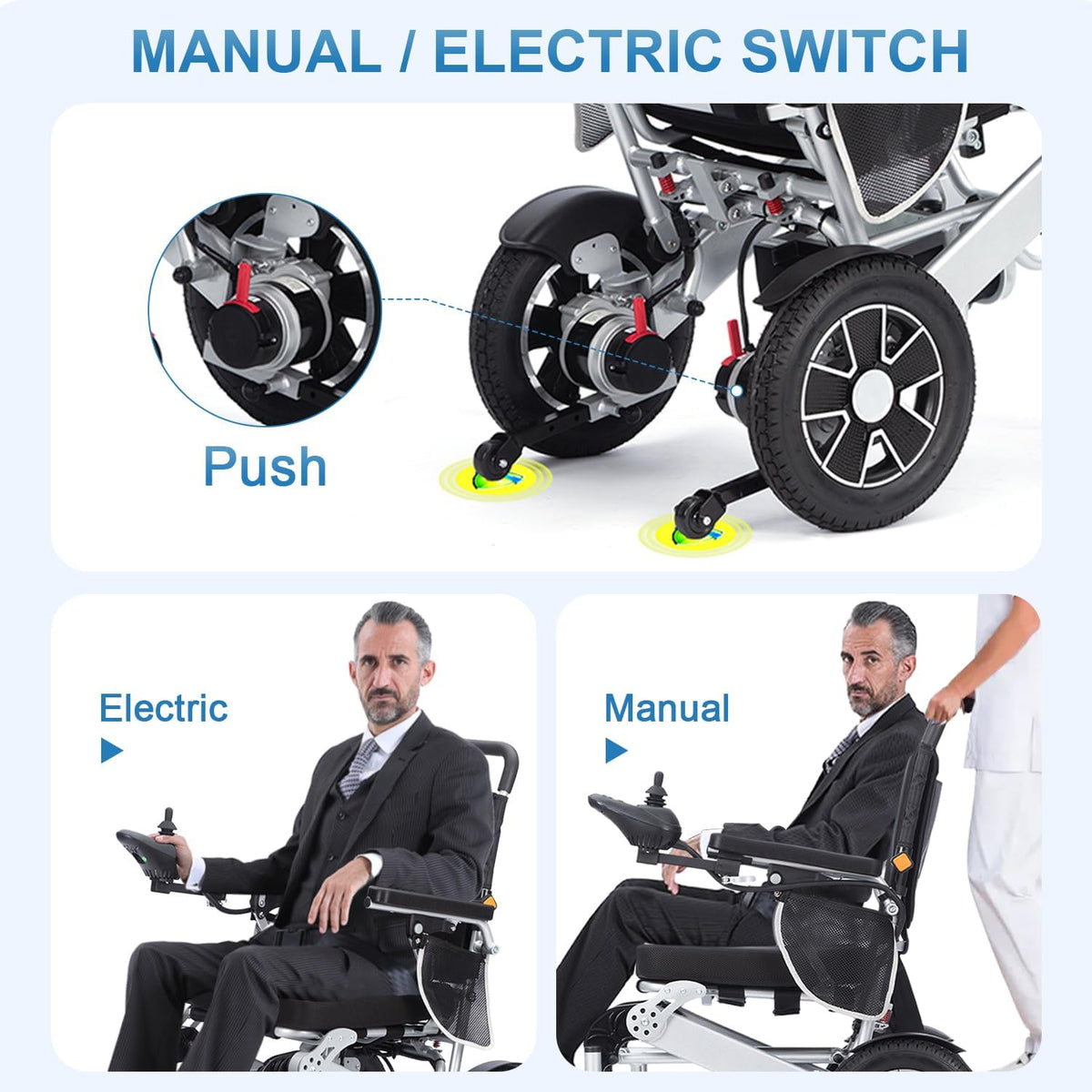 Lightweight Foldable Aluminium Alloy Electric Wheelchair A5387