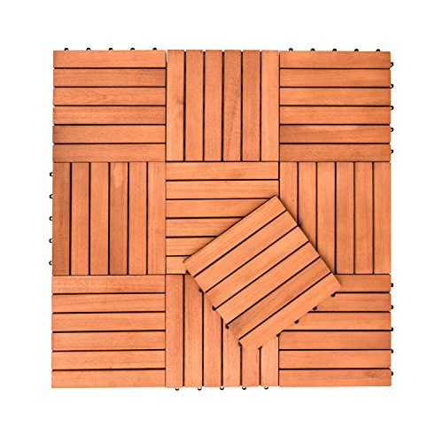 8-Slat Acacia Hardwood Interlocking Deck Tile M520