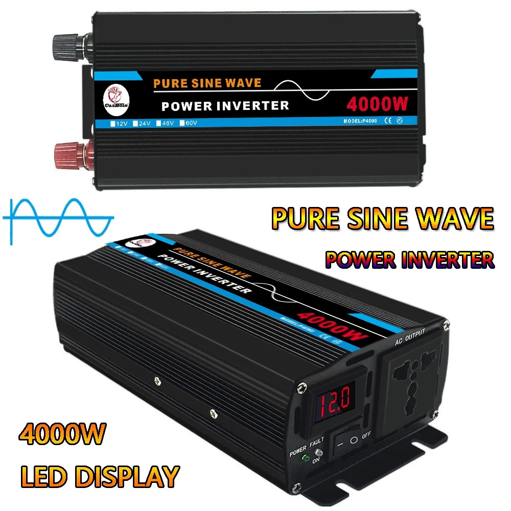 4000W Pure Sine Wave Power Inverter DC12V to AC 120V N213775