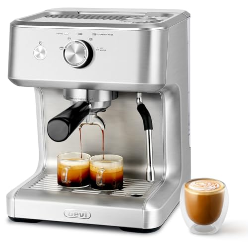 Commercial Espresso Machine with Adjustable Temperature, 2.2L Stainless Steel I79926