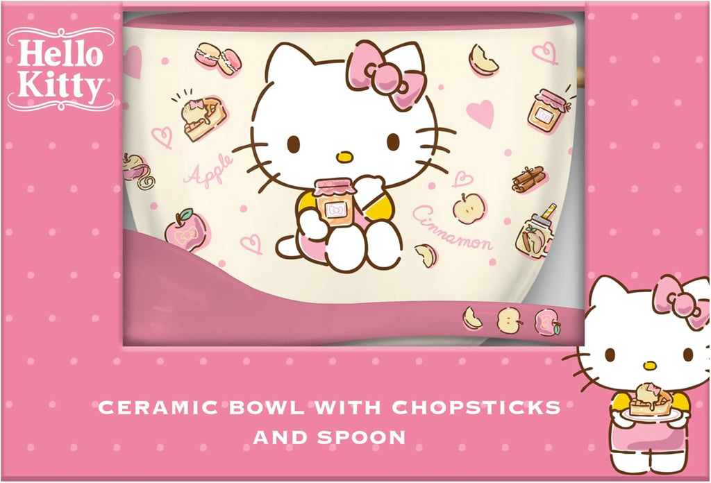 20 Ounce Ceramic Ramen Noodle Rice Bowl with Chopsticks and Spoon P4081