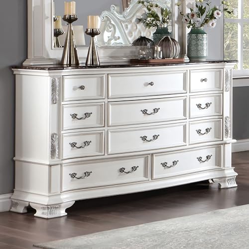 King-Size Wood 5-Piece Bedroom Set with Button-Tufted Headboard G78146
