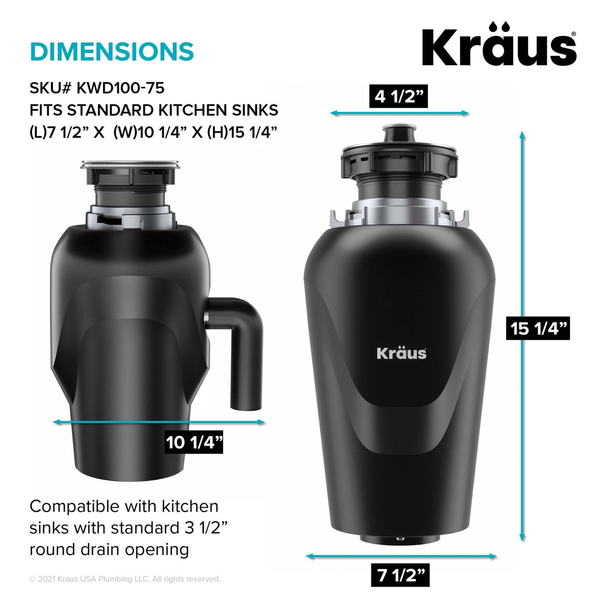 0.75 HP Continuous Feed Garbage Disposal G889749