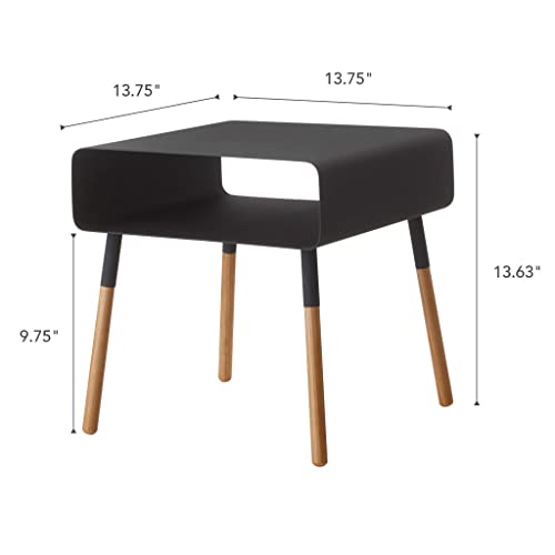 White Side Table with Storage Shelf S62067