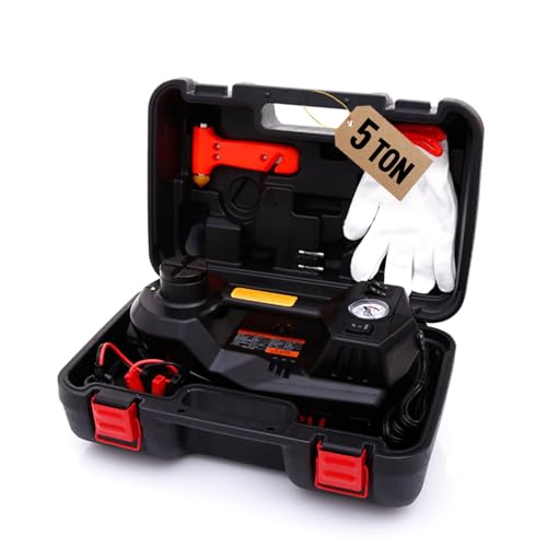 5 Ton 12V Hydraulic Floor Jack with Integrated Tire Pump H351266