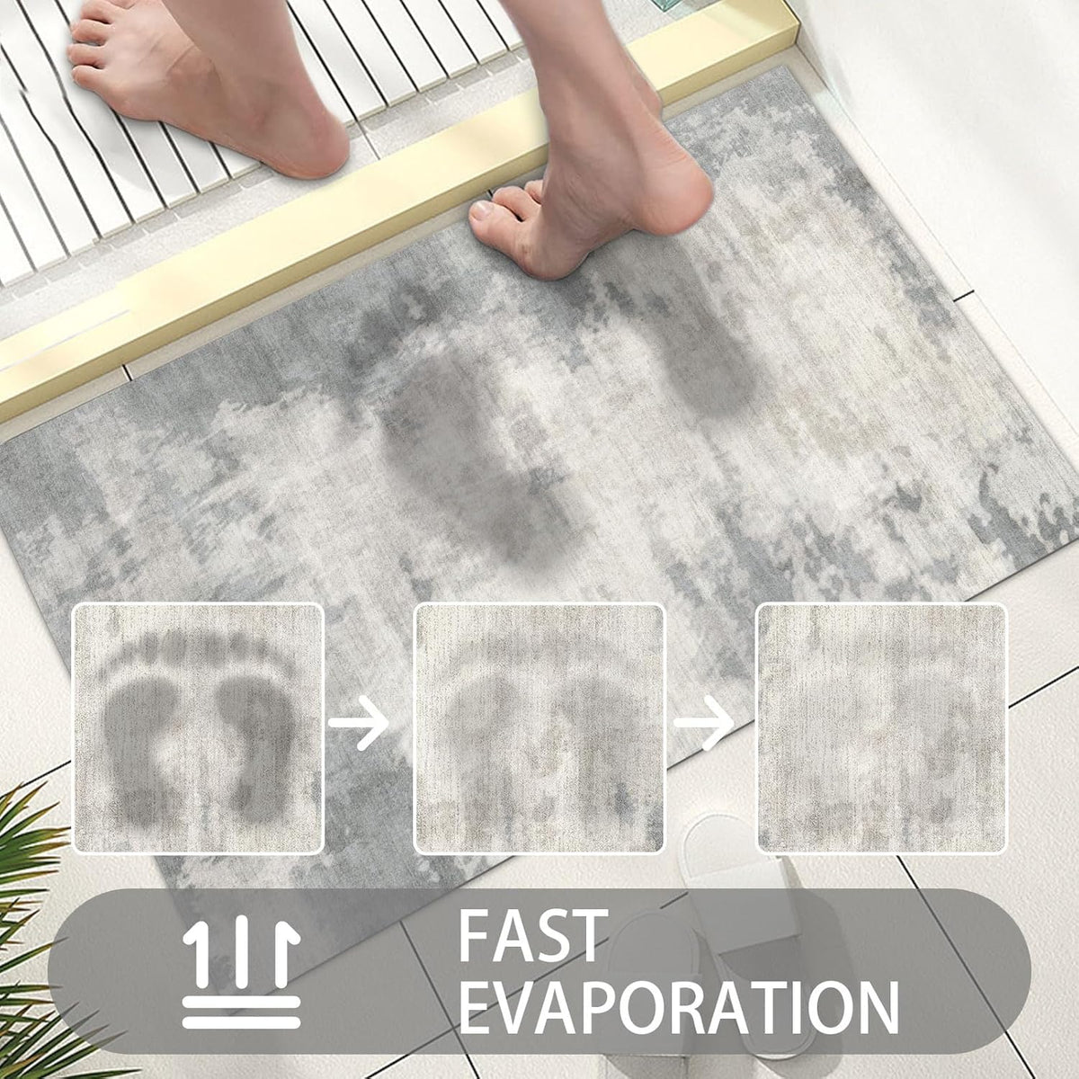 47'' x 31'' Absorbent Non-Slip Low Profile Rubber Floor Mat R864