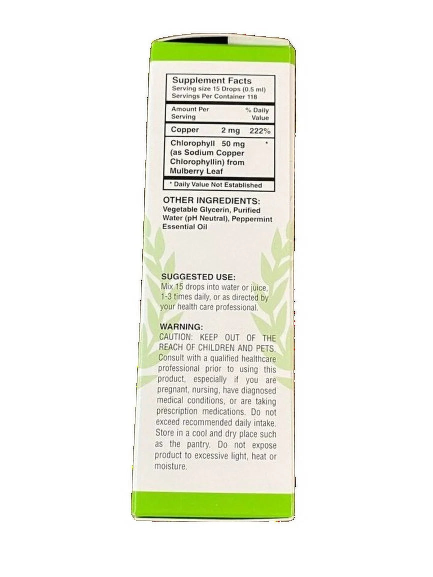 2 Fl oz Liquid Chlorophyll Herbal Supplement Q228