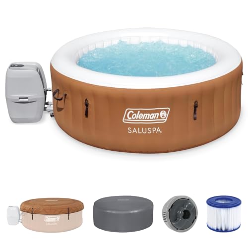 Black Round Inflatable Hot Tub with Insulated Cover J4747