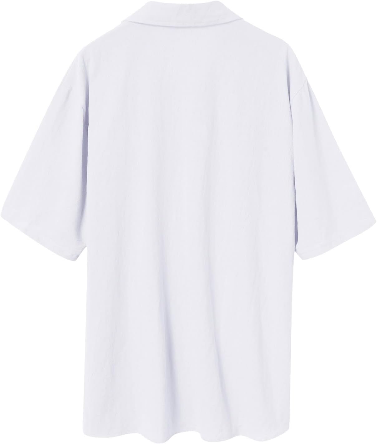 Men's Cotton Linen Short Sleeve Button Down Shirts I18215