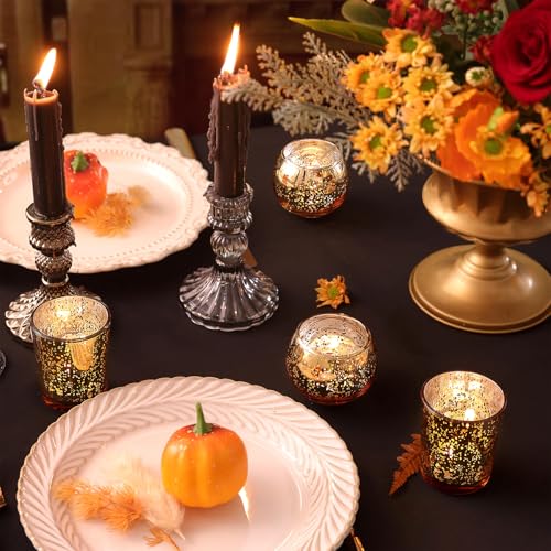72pcs Mercury Glass Gold Votive Candle Holders X4164