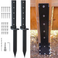 4-Pack 32in Stainless Steel Fence Post Anchor Black Q606