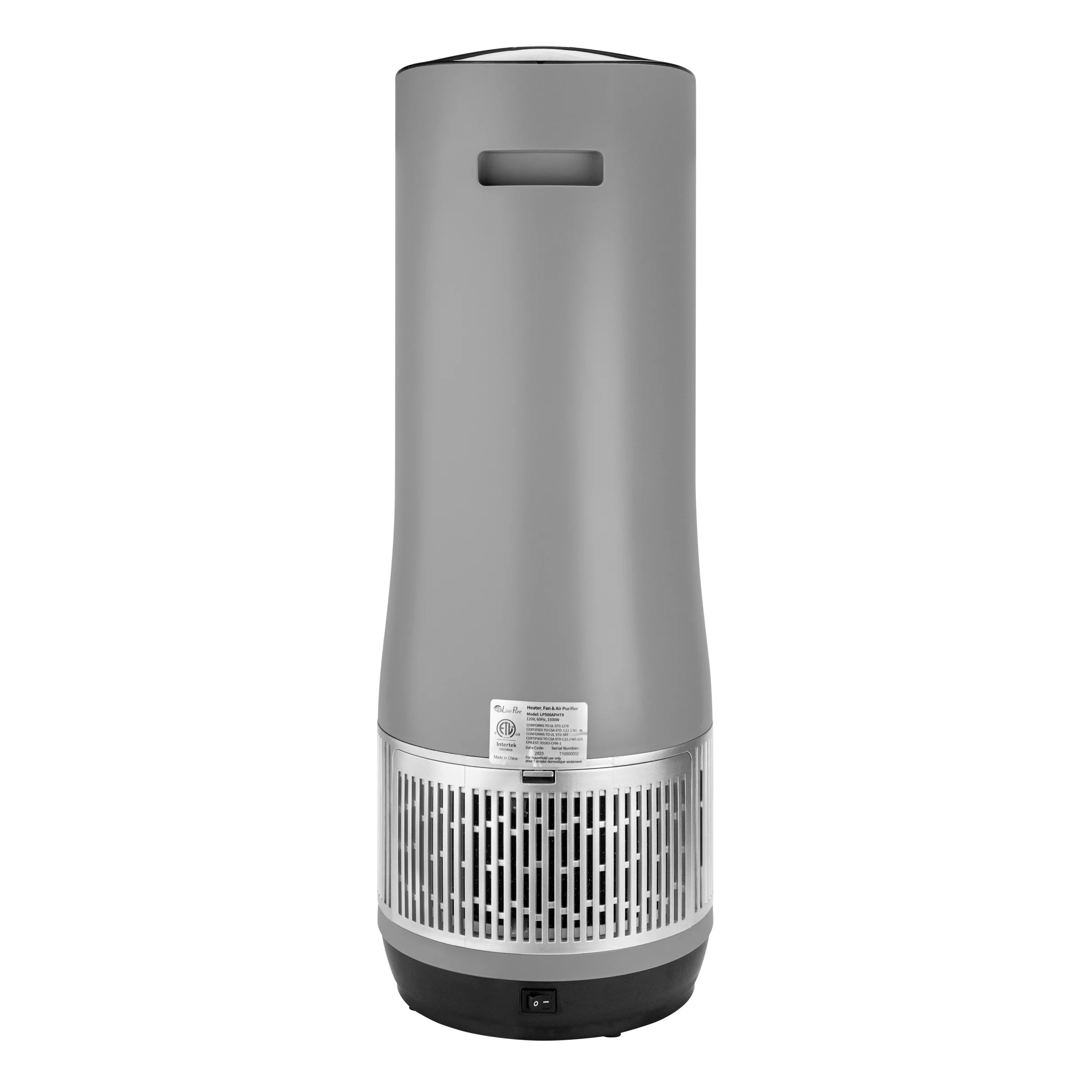 Gray 2 in 1 Air Purifier & Heater with HEPA Filtration V288