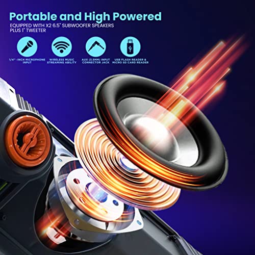 300W Dual 6.5” Rechargeable Bluetooth PA Speaker N486244