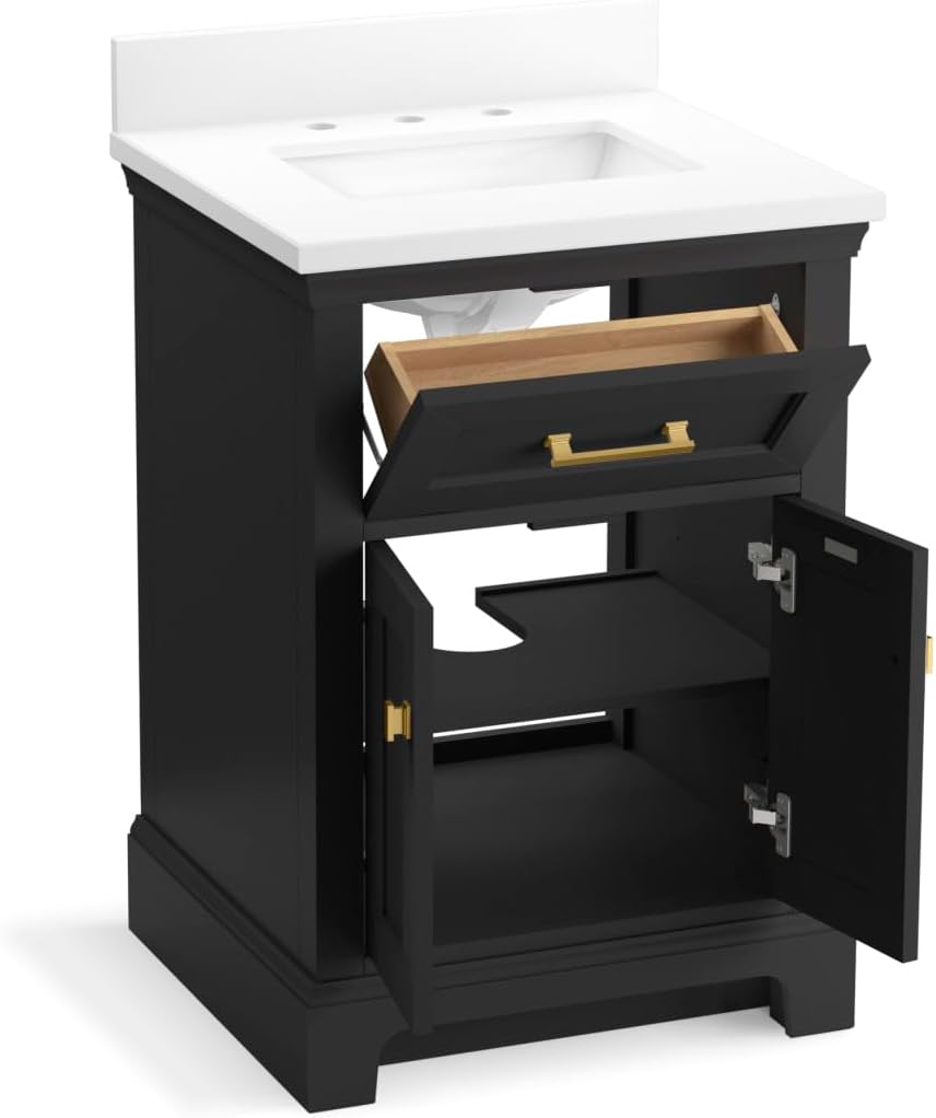 24 in. Bathroom Vanity Cabinet with Sink and Quartz Top T675717