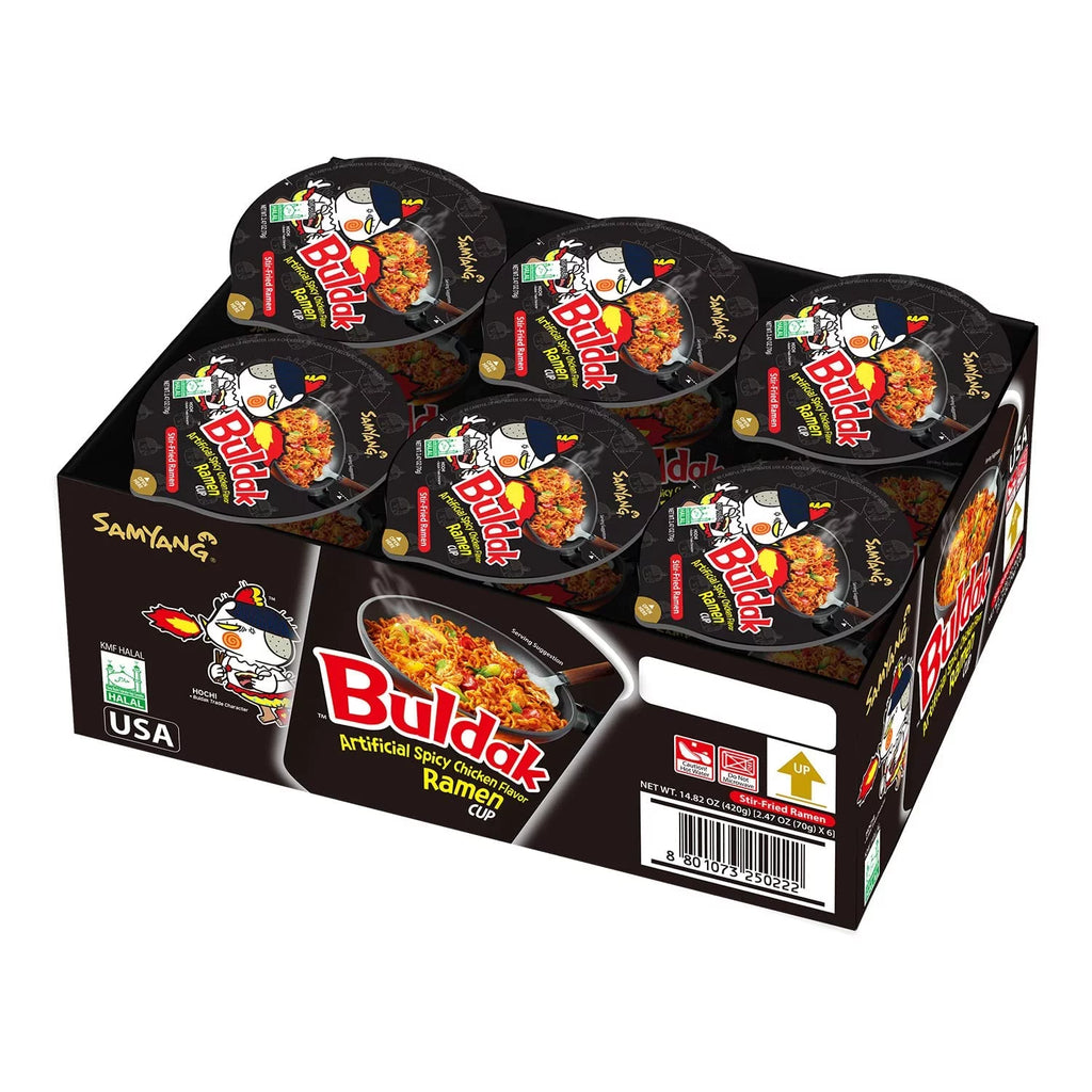 Pack Of 6 Spicy Hot Chicken Stir-Fried Cup Noodles Z155709