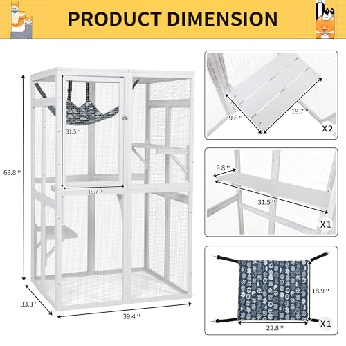 Black Wooden Cat Enclosure Z227