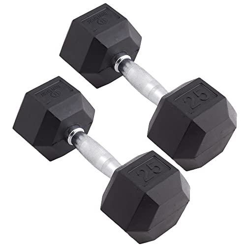 Pair Rubber Encased Hex Dumbbell A135770