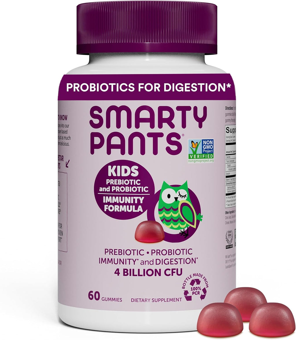Kids Probiotic Immunity Gummies, Prebiotics & Probiotics, Gluten Free, Vegan, Grape Flavor, 60 Count B400