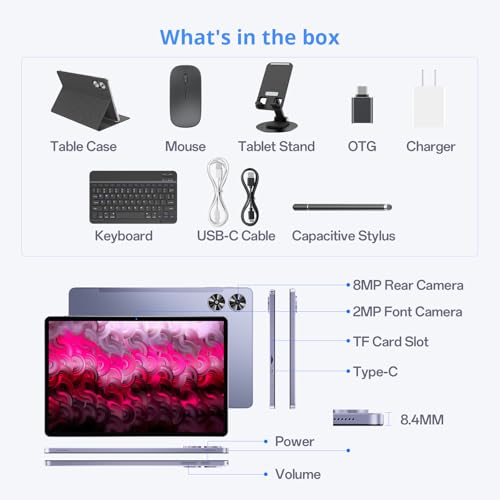 Gray 11 Inch 2-in-1 Tablet with Keyboard F751