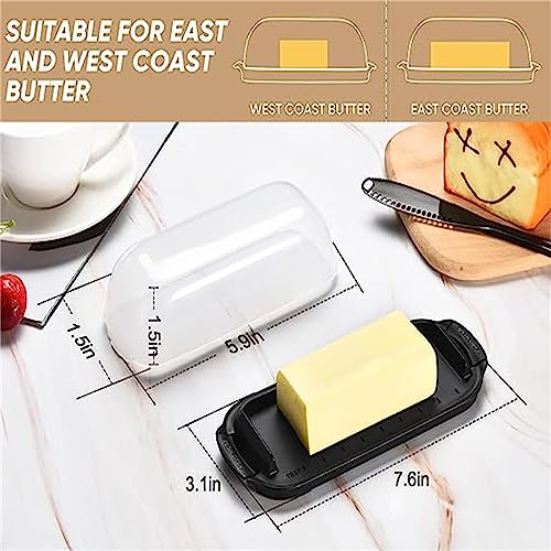 Butter Dish with Lid, Airtight Plastic Butter Keeper Tray S41879