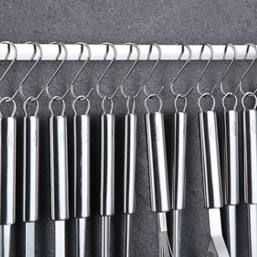38 Piece Stainless Steel Kitchen Utensil Set with Utensil Holder Rack O939331