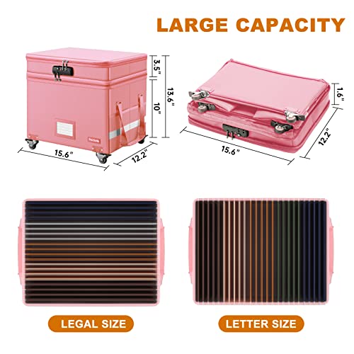 Gray Fireproof Document Box with Lock and Wheels E9914