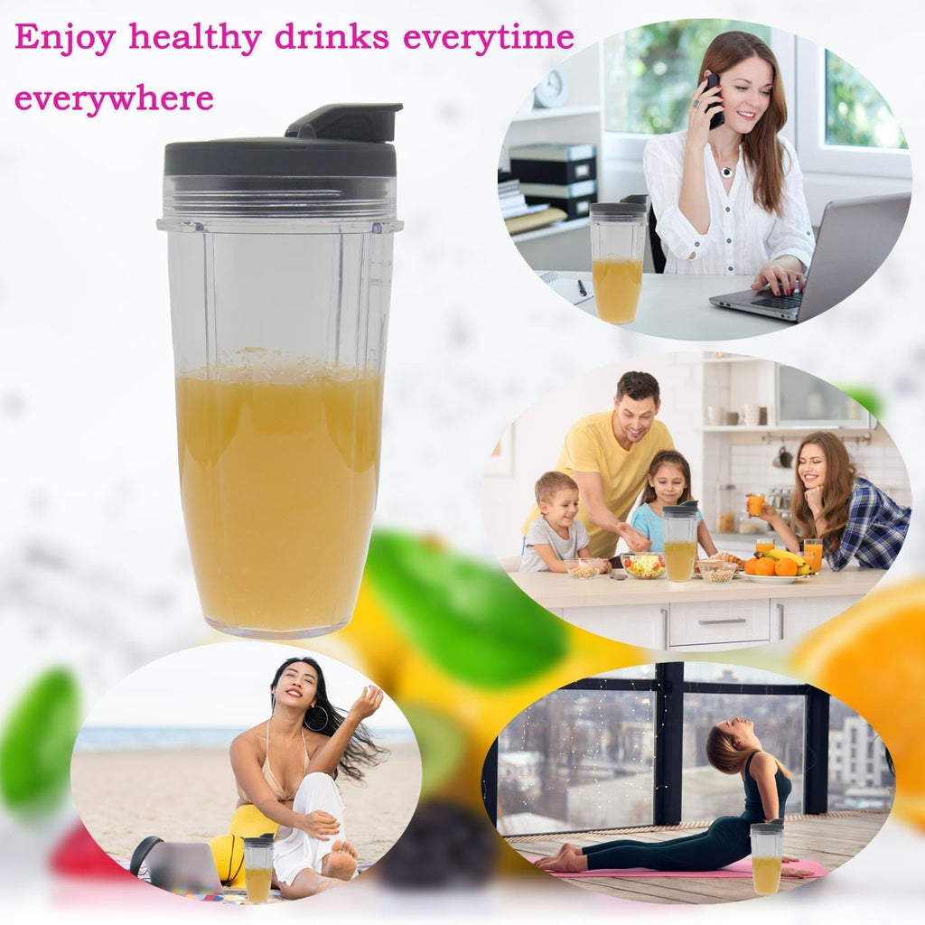 2 Pack 24oz Blender Cups with To-Go Lids and Blade F67107