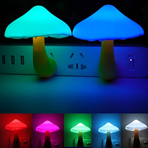 5Pack Sensor LED Night Light Plug in Mushroom Light G724