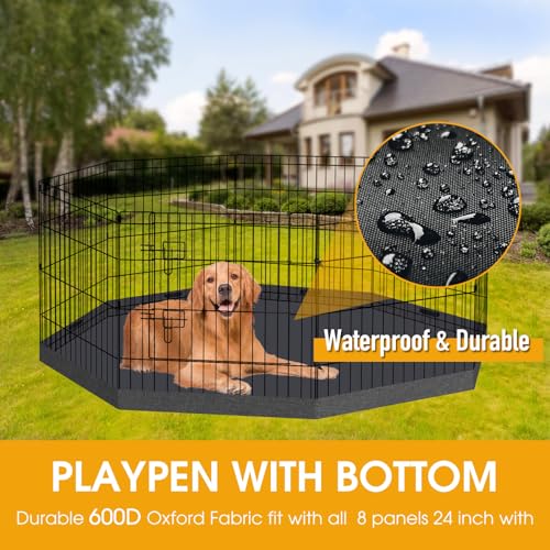 Black 8 Panel 24 Inch Pet Playpen F717