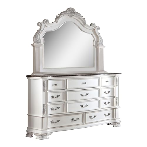 King-Size Wood 5-Piece Bedroom Set with Button-Tufted Headboard G78146