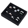 2PCS Black Velvet 8 Slots Jewelry Tray V393959