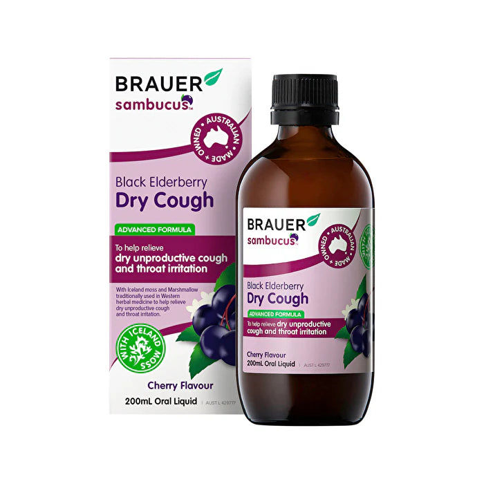 Black Elderberry Dry Cough Cherry Flavour Oral Liquid 200ml W908138