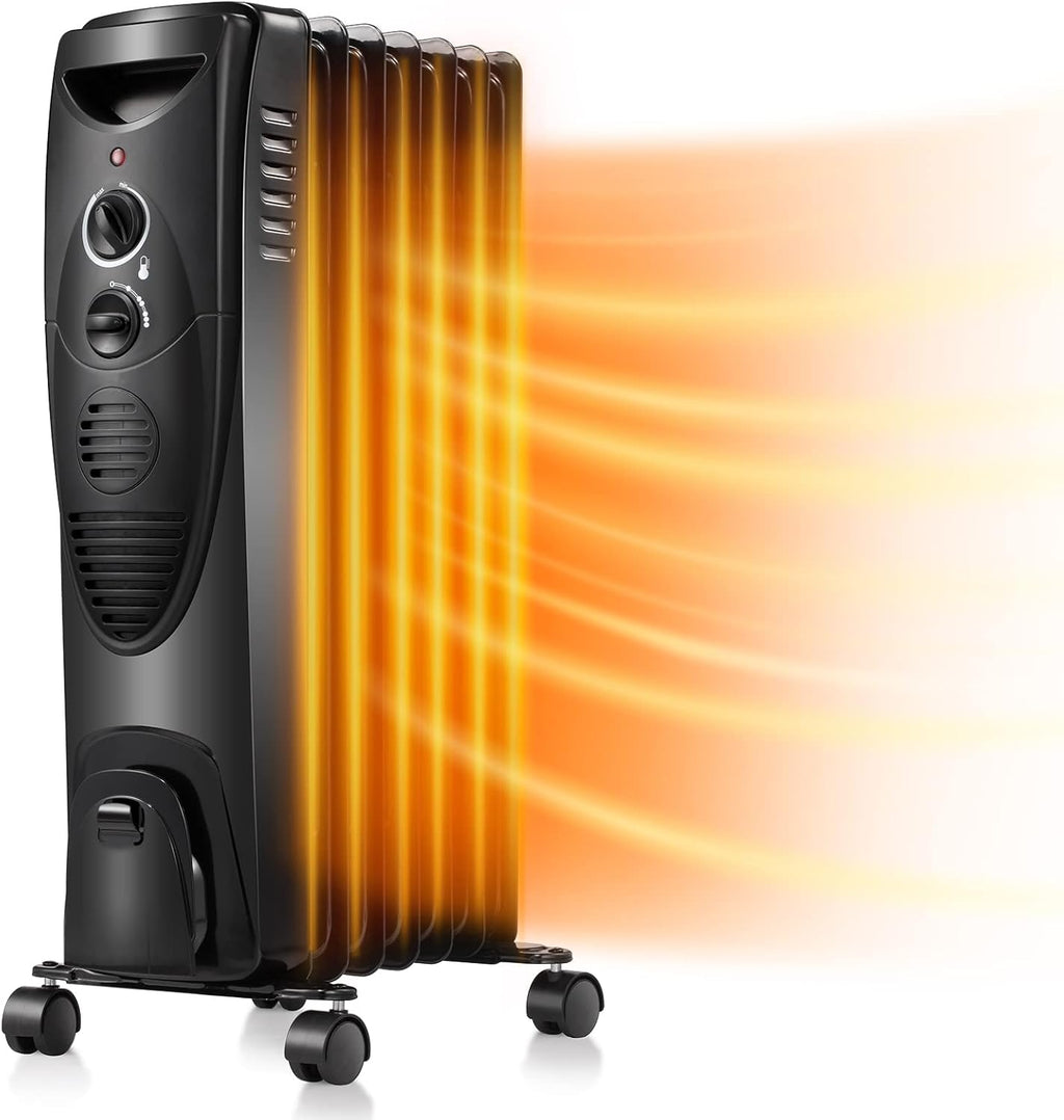 Grey Oil-Filled Radiator Heater, Pack of 2 N408