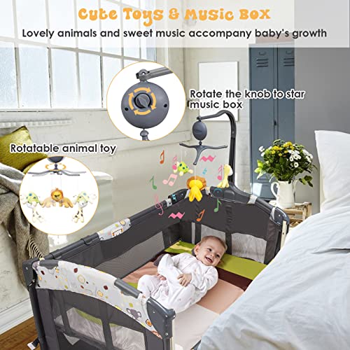 4 in 1 Pack and Play with Bassinet and Changing Table V692
