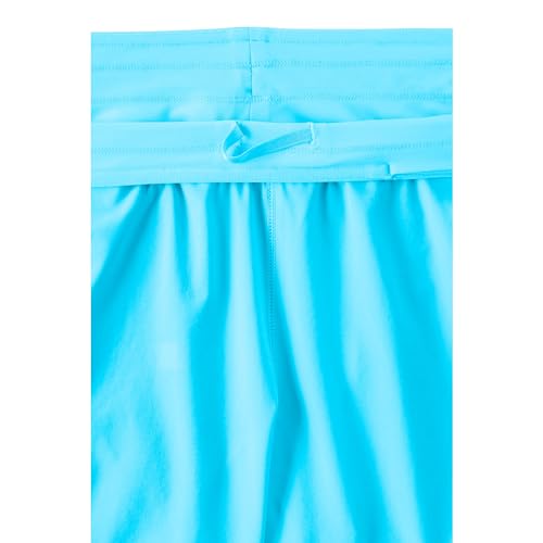 Women's 11" Quick Dry Elastic Waist Board Shorts Swim Cover-up Shorts with Panty J5429