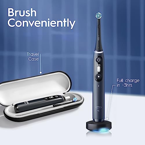 Black Rechargeable Electric Toothbrush with 5 Cleaning Settings, 2 Replacement Heads, Travel Case H5656