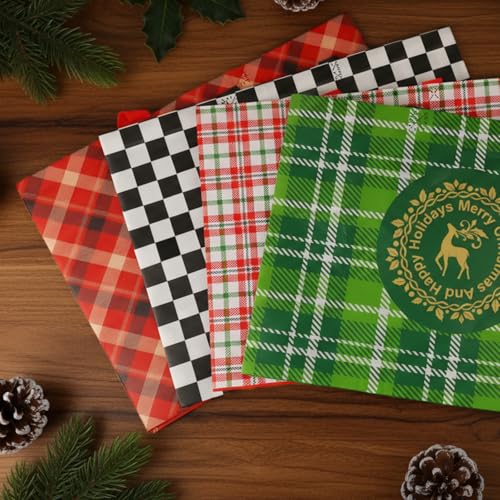 20 Pack Assorted Sizes Non-Woven Christmas Gift Bags with Handle K637
