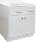 White 2-Door Bathroom Cultured Marble Vanity Top O454