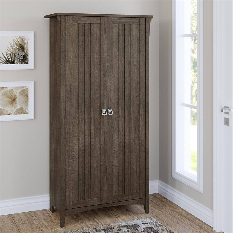 Ash Brown Tall Storage Cabinet with Doors F805