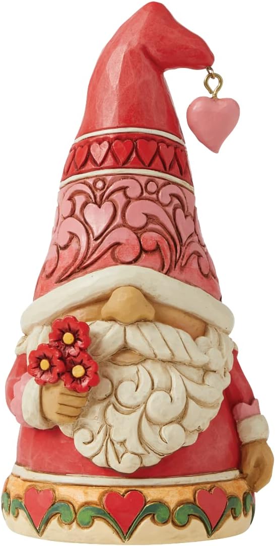 5 Inch Multicolor Gnome Holding Flowers Figurine X979