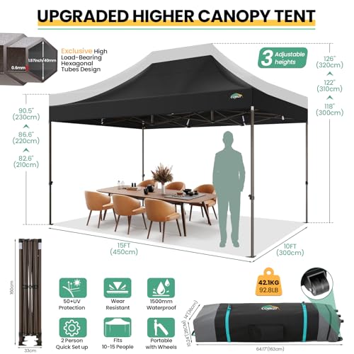 10x20 Pop up Canopy Tent with 6 Sidewalls and Roller Bag J68482