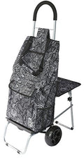 Black Foldable Shopping Cart with Seat P222841