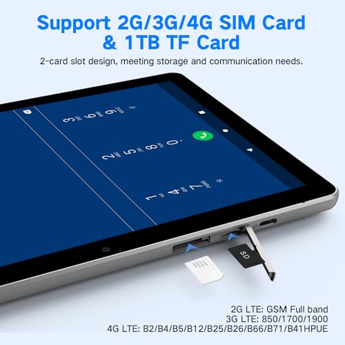 10.1 inch 4G LTE Tablet with SIM Card Slot, 64GB Storage Q731