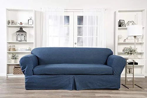 Blue Cotton Denim Sofa Slipcover W3621