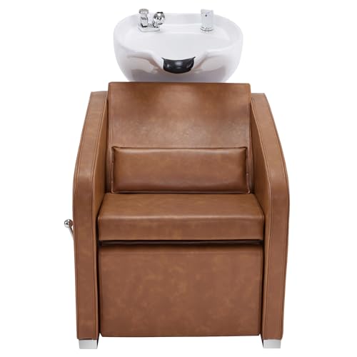 Adjustable Porcelain Ceramic Shampoo Station Chair (Beige) G60532