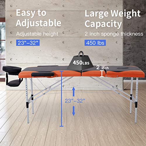 Portable 28 inch Wide Adjustable Folding Massage Table with Non-Woven Bag E18408