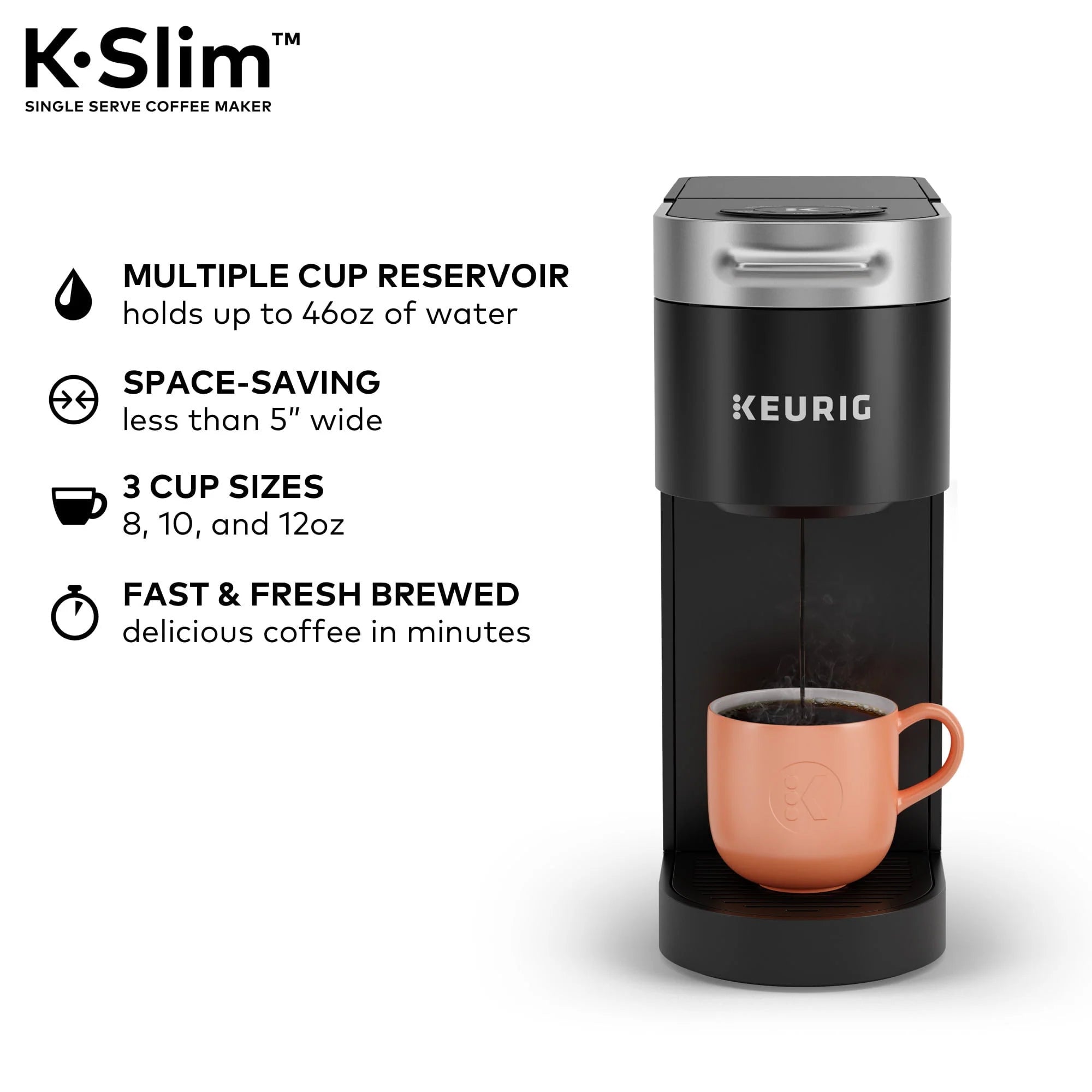 Black Single Serve K-Cup Pod Coffee Maker F64294