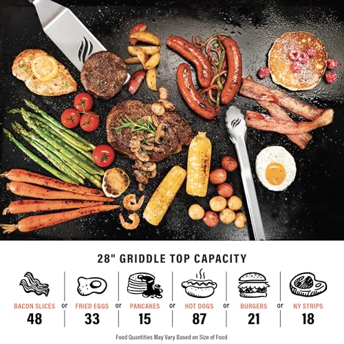 28 inch Black Stainless Steel Gas Griddle with Hood P5841